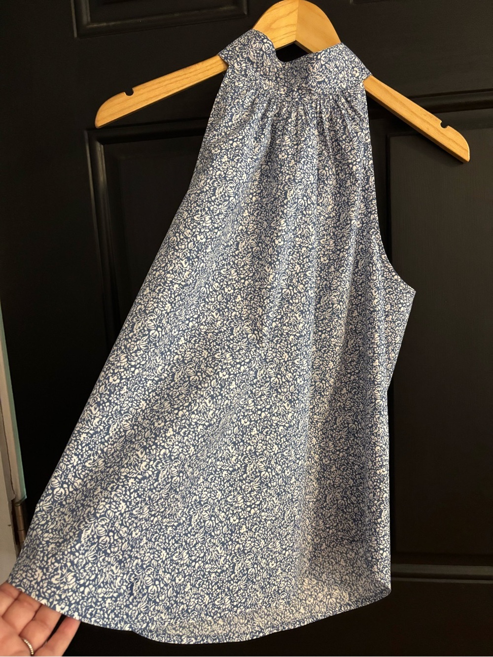 J. Crew Blue and White Floral Halter A-Line Top EUC size 4